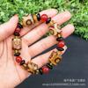 Pulsera de Cuentas de Ágata Natural al por Mayor Amarillo Verde Cuentas con Patrón de Dragón Pulsera de Cuentas de Jade Natural Ágata Flor de Hielo Cuentas Cubo
