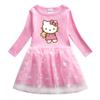 Vestido de otoño para niñas, ropa de otoño 2022, primavera y otoño, nuevo estilo occidental para niños, falda de gato KT, falda de primavera de manga larga para niñas