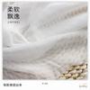 Tela Hanfu de Chifón Crepé con Rayas Finas a Distancia Igual y Hilo Dorado, Crepé Liso con Hilo Plateado, Tela Base Blanca en Stock con Impresión Digital