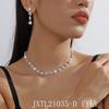 AliExpress Hot Sale Exquisite Color Strass Colar Brincos terno Simples All-match Collar Chain Colar Vestido Acessórios