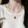 Cadena para Clavícula con Forma de Corazón de Piedras Preciosas de Colores, Estilo Millennial Chica Picante Y2K con Colgante de Corazón, Accesorio Diario Dulce y Genial para Chicas