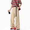 Pantalones de Tirante con Hebilla Estilo Americano Sensación de Hielo, Pantalones de Pierna Recta Finos de Verano para Hombre, Versátiles, Caídos, Adelgazantes, de Seda de Hielo, Pantalones Casuales Ropa para Hombre