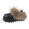 Botas de Nieve de Suela Gruesa Gu Yun para Mujer 2026 Invierno Nuevos Zapatos Perezosos Birkenstock Slip-on Cálidos de Algodón para Mujer