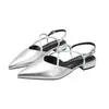Sandalias de Espalda Descubierta para Mujer, Nuevo Estilo de Verano, Diseño Único con Lazo, Punta Fina, Modernas, Ligeras, de Tacón Plano, Adecuadas para Usar al Aire Libre