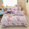 Conjunto de Algodão de Desenho Animado Sanrio Quatro Peças Algodão Puro Coração Menina Capa de Edredom Peça Única Lençóis de Cama Dormitório Estudante Conjunto de Três Peças