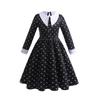 2023 Miércoles Vestido negro disfraz de cosplay Halloween Adams vestido de princesa ropa cos