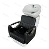 Cama de Lavado Móvil Delantera y Trasera, Salón de Belleza, Barbería Elegante, Cama de Lavado Semi-Reclinable, Lavabo de Cerámica, Salón de Belleza, Cama de Champú para Cuidado del Cabello