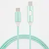 Cable de Datos con Luz LED Hueca de Colores 120W Carga Súper Rápida Adecuado para Apple Tipo-C Cable de Carga Fuente de Fábrica