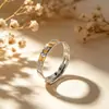 Moderna Joyería para el Trayecto Anillo de Buena Suerte Hielo Triturado de Plata de Ley S925 Anillos a Juego para Pareja con un Estilo Fresco y Discreto
