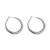 Pendientes de Aro Minimalistas de Metal Cepillado, Estilo Europeo y Americano, Personalizados, Diseño Versátil y Elegante, Pendientes de Aro Estilo Cool al por Mayor