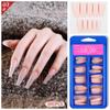 Arte de uñas transfronterizo Pieza de uña Color color sólido extensión pieza de uña parche de uña postiza removible pieza de arte de uñas ballet largo europeo y americano