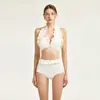Ventas Directas de Fábrica Sencillo Elegante Diosa Dulce y Linda Halter Volador Sexy Escote Bajo Espalda Descubierta Traje de Baño de una Pieza para Mujer
