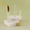 Tubo de Batom com Tampa Redonda Banhada a Ouro, Corretivo Líquido, Blush Líquido, Frasco Transparente, Fábrica de Material de Embalagem de Tubo Plástico Vazio