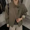Chaqueta corta de cuello alto de alta gama para mujer, nuevo estilo otoño 2026, holgada y versátil, adelgazante, chaqueta de un solo botón para mujeres petite