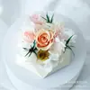 Ornamento de Mesa Flor Rosa de Gesso Tridimensional, Flor Eterna, Feito à Mão, Bonsai para Escritório de Estudante