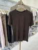 Camiseta de Manga Corta con Cuello Redondo Nueva para Primavera/Verano 2026 para Mujer, Holgada, Versátil, Hombro Normal, Lyocell, Lana, Acetato, Línea Central T2369