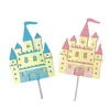 Tarjeta de pastel de decoración tridimensional de doble capa decoración de fantasía decoración para hornear inserto de dibujos animados de dos colores