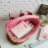 Estojo de Lápis Fofo de Bolo de Cereja de Pelúcia, Bolsa de Papelaria Estudantil Moderna e Esteticamente Agradável, Necessaire Feminina, Bolsa de Armazenamento