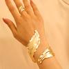 Set de Pulsera y Anillo Geométrico de Metal Ins, Joyería de Estilo Abierto Ajustable con Diseño Único, Accesorios Transfronterizos Europeos y Americanos