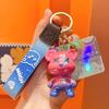 Gradiente Graffiti Urso Chaveiro Moda Masculina Carro Chaveiro Pequeno Pingente Casal Mochila Escolar Pendurado Chaveiro Mulheres