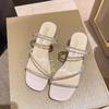Sandalias Nuevas con Pedrería de Celebridad de Internet para Mujer Este Año, Tacones Gruesos de Verano, Tacones Altos Súper Populares, Nuevas Sandalias de Estilo Hada de Dos Usos