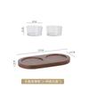 Prato de frutas de vidro com aparência sofisticada para sala de estar, novo estilo chinês, bandeja para copos de água, sementes de melão, frutas secas, doces, grade, prato de frutas
