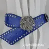 Elegante hebilla de aleación con diseño de flor de Joker con incrustaciones de diamantes de imitación para cintura de mujer, estilo europeo y americano, venta al por mayor 044