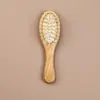 Em estoque Pente Feminino Doméstico Pente com Cápsula de Ar Bambu Cerdas de Porco Pente com Almofada de Ar Pente Anti-estático para Cabelo Pequeno Portátil