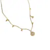 Nuevo Brazalete Cadena Clavícula Flor de Rosa con Diamantes y Estrellas, Collar Floral Inspirado en Celebridades, Set de Lujo Ligero de Gama Alta