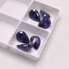Pedra preciosa azul tanzanita em formato de gota Pedra solta Pingente Incrustação com Zircônia sintética em formato de pera Gota Pedra de safira azul profunda