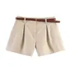 PB&ZA venta al por mayor shorts casuales de verano para mujer, holgados, cómodos, con cinturón 29498 47472