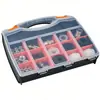Caja de Piezas con Compartimentos Accesorios de Ferretería Caja de Almacenamiento de Plástico Portátil con Múltiples Compartimentos Caja para Clasificación de Componentes Terminales Apilable y Extraíble