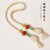 Cardán Chapado en Oro para Accesorios DIY de la Pulsera Estrella y Luna de Jade Rojo del Sur Xueba Liuli