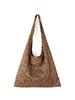 Nueva Bolsa de Hombro Grande de Estampado de Leopardo de Nicho Japonés y Coreano para Mujer, Bolso Tote Casual Versátil Popular entre Bloggers de Ins
