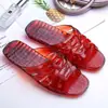 Pantuflas de plástico transparente tipo gelatina de tacón bajo para mujer, sandalias de verano para exteriores con plataforma y suela gruesa, pantuflas de plástico para mamá