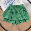 Roupas infantis Menina Menina Estudante Estampado Mini Culottes Estampa Floral Estilo Doce Shorts 2024 Verão Novo 466322