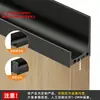 Puxador de Porta de Guarda-Roupa em L Sem Ranhura, Puxador Invisível para Gaveta de Armário, Acabamento Preto Minimalista Estilo F de Altura Total