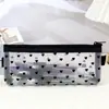 Nova Bolsa de Lápis Transparente de Malha Simples Estilo Japonês e Coreano Bolsa de Maquiagem Bolsa para Batom Bolsa de Material Escolar Bolsa de Lápis de Grande Capacidade