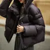Paquete de Calorcito "Morado" de Hada~ Chaqueta Acolchada tipo Puff con 95% de Plumón de Ganso Blanco, Ligera, Cálida, Esponjosa, Chaqueta Corta Acolchada con Capucha para Mujer