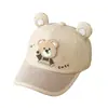 Gorra de béisbol de oso estilo coreano para otoño e invierno, gorra cortavientos de oso linda para niños y niñas, gorro de bebé
