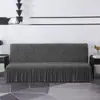 Capa de sofá jacquard stretch de cobertura total sem braços, capa para sofá-cama dobrável, capa de sofá à prova de poeira estilo saia para todas as estações