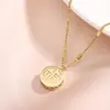 Lele Joyería Retro Diamante Doble Cara Fu Xi Acero de Titanio Collar para Mujer Lujo Ligero Exquisito Gama Alta Versátil Cadena Clavicular