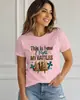 Tamanho Europeu Transfronteiriço Moda de Batalha Feminina T-shirt Colorida com Estampa de Padrão de Laptop Gola Redonda Primavera Verão Casual