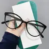 Armação de Óculos Gatinho para Mulheres Sem Maquiagem, Óculos Pequenos Planos que Podem Ser Personalizados com Grau para Miopia, Óculos Ultraleves com Proteção Anti-Luz Azul