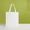 Bolsa Tote de Lona Cor Sólida em Estoque, Sacola de Compras Ecológica de Poliéster-Algodão, Personalizável em Branco com Texto, Bolsa de Lona de Ombro Único