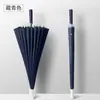 Sombrilla de 24 varillas para hombre, Sombrilla larga de mango largo al por mayor, Sombrilla doble grande para golf con anuncio impreso, Sombrilla recta personalizada
