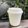 Copo de Café Descartável com Tampa para Bebida Quente Leite de Soja Chá com Leite Copo de Papel Kraft para Embalagem Comercial Yixu Bebida Fria Shihuai