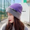 Gorro de Invierno Grueso de Punto de Doble Capa para Mujer Versión Coreana Protección para los Oídos Transfronteriza Doble Cara Adelgazante Slouchy Gorro de Punto al por Mayor