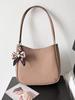 Bolsa de ombro única de couro de vaca de primeira camada feminina, grande capacidade, bolsa de compras simples, moda feminina, bolsa de viagem prática, couro macio