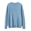 Listo para Usar de Primera Línea Otoño e Invierno Nuevo Suéter de Cachemira de Color Sólido con Cuello Redondo Suéter Pulóver para Hombre Camiseta Interior de Punto sin Costuras Top